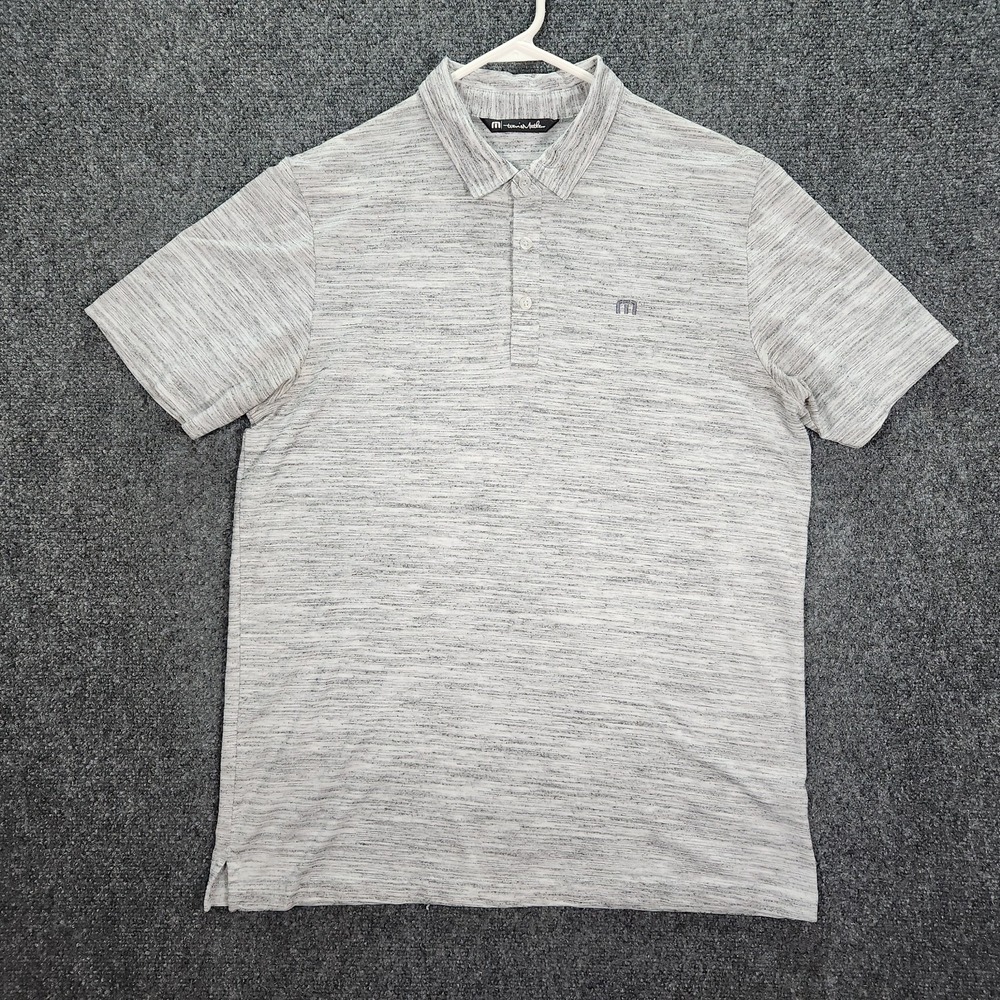 Travis Mathew Polo Shirt Mens L Gray Stretch Golf Short Sleeve Sport Athleisure